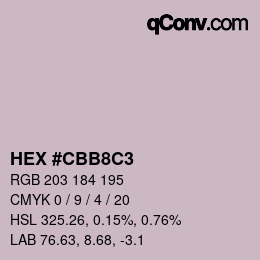Color code: HEX #CBB8C3 | qconv.com
