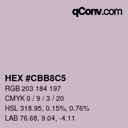 Color code: HEX #CBB8C5 | qconv.com