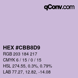 Color code: HEX #CBB8D9 | qconv.com
