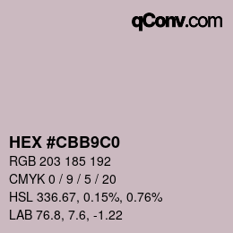 Color code: HEX #CBB9C0 | qconv.com