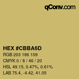 Color code: HEX #CBBA6D | qconv.com