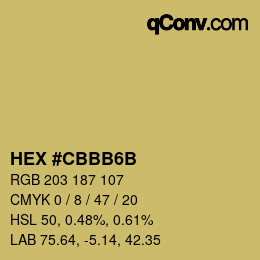 Color code: HEX #CBBB6B | qconv.com
