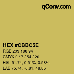 Código de color: HEX #CBBC5E | qconv.com