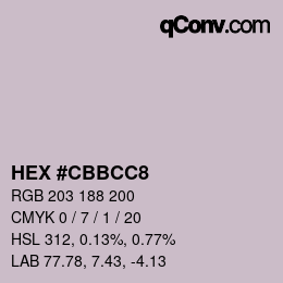 Color code: HEX #CBBCC8 | qconv.com