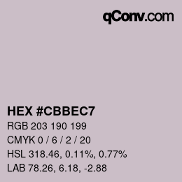 Color code: HEX #CBBEC7 | qconv.com