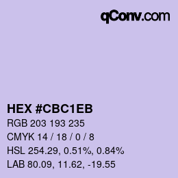 Color code: HEX #CBC1EB | qconv.com