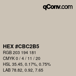 Color code: HEX #CBC2B5 | qconv.com