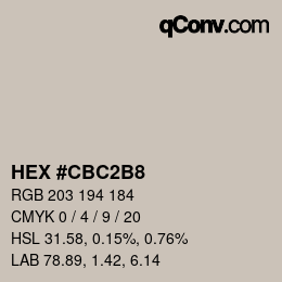 Color code: HEX #CBC2B8 | qconv.com
