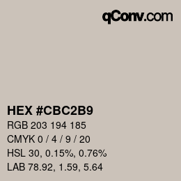 Color code: HEX #CBC2B9 | qconv.com