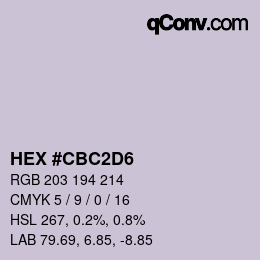 Farbcode: HEX #CBC2D6 | qconv.com