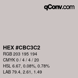 Color code: HEX #CBC3C2 | qconv.com