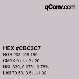 Color code: HEX #CBC3C7 | qconv.com