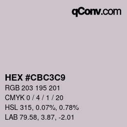 Color code: HEX #CBC3C9 | qconv.com