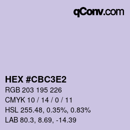 カラーコード: HEX #CBC3E2 | qconv.com