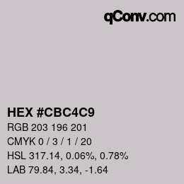 Color code: HEX #CBC4C9 | qconv.com