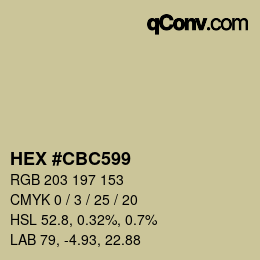 颜色代码: HEX #CBC599 | qconv.com
