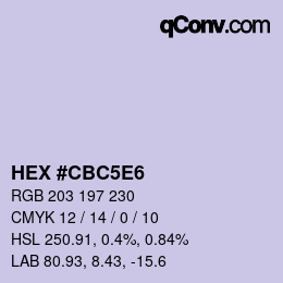 Color code: HEX #CBC5E6 | qconv.com