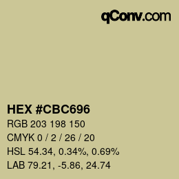 Color code: HEX #CBC696 | qconv.com