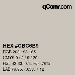 カラーコード: HEX #CBC6B9 | qconv.com