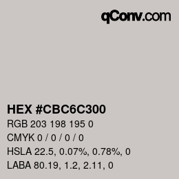 Color code: HEX #CBC6C300 | qconv.com