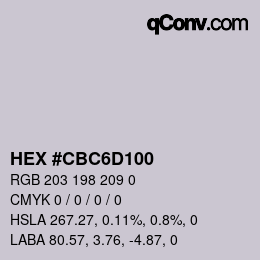 Color code: HEX #CBC6D100 | qconv.com