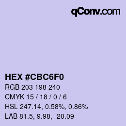 Color code: HEX #CBC6F0 | qconv.com