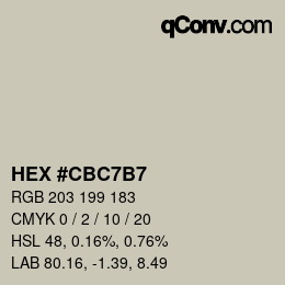 Color code: HEX #CBC7B7 | qconv.com