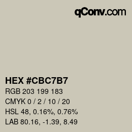 カラーコード: HEX #CBC7B7 | qconv.com
