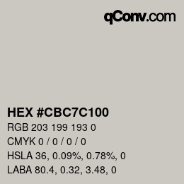 Color code: HEX #CBC7C100 | qconv.com