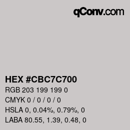 Color code: HEX #CBC7C700 | qconv.com