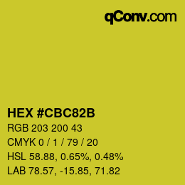 カラーコード: HEX #CBC82B | qconv.com