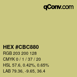カラーコード: HEX #CBC880 | qconv.com