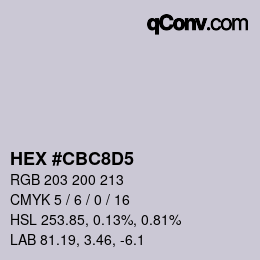 Color code: HEX #CBC8D5 | qconv.com