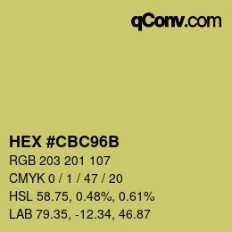 Color code: HEX #CBC96B | qconv.com