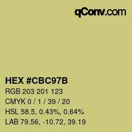 Color code: HEX #CBC97B | qconv.com