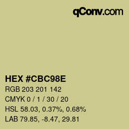 カラーコード: HEX #CBC98E | qconv.com