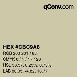 カラーコード: HEX #CBC9A8 | qconv.com