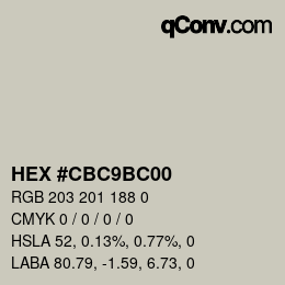 Color code: HEX #CBC9BC00 | qconv.com