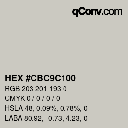 Color code: HEX #CBC9C100 | qconv.com