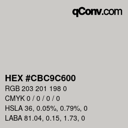 Color code: HEX #CBC9C600 | qconv.com