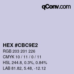 カラーコード: HEX #CBC9E2 | qconv.com
