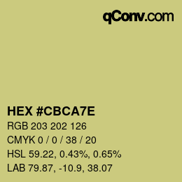 Color code: HEX #CBCA7E | qconv.com