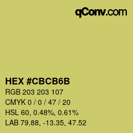 Color code: HEX #CBCB6B | qconv.com