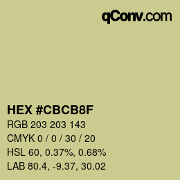 Color code: HEX #CBCB8F | qconv.com