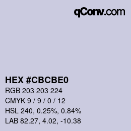 カラーコード: HEX #CBCBE0 | qconv.com