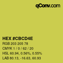 Color code: HEX #CBCD4E | qconv.com