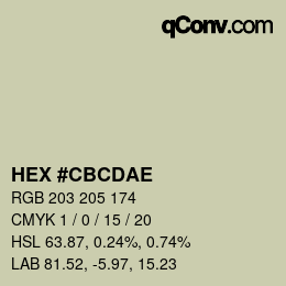 Color code: HEX #CBCDAE | qconv.com
