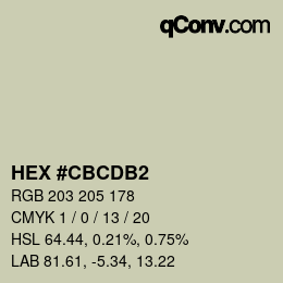 颜色代码: HEX #CBCDB2 | qconv.com