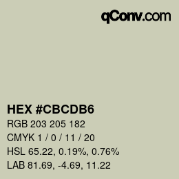 Color code: HEX #CBCDB6 | qconv.com