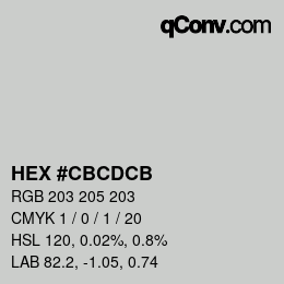 Color code: HEX #CBCDCB | qconv.com